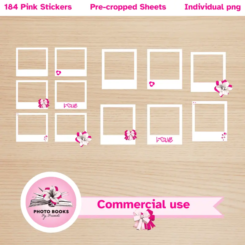 a variety of polaroid frame digital stickers. Commercial use allowed