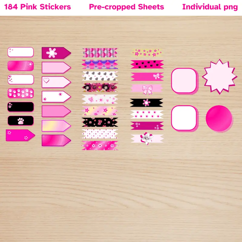 a variety of patterns of digital sticker tape and labels