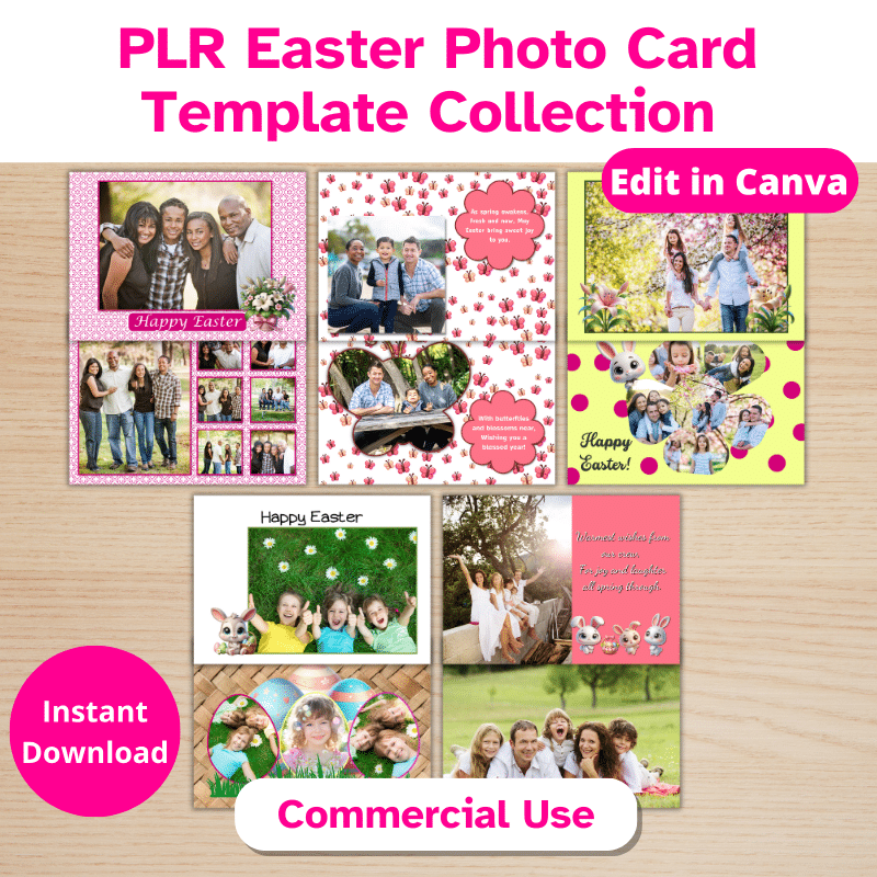 PLR Easter Photo Card Template Collection