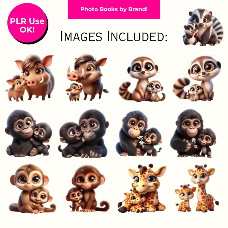 Mama and Baby Safari Animal Clipart (5)