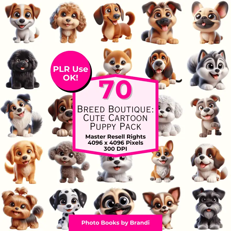 Breed Boutique: Cute Cartoon Puppy Pack - Master Resale Rights