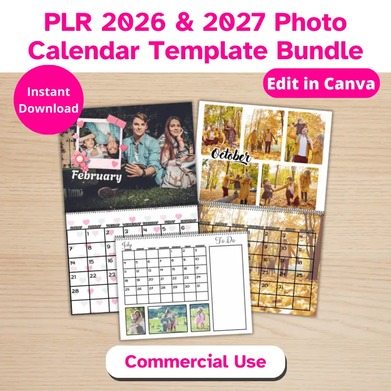 PLR 2026 & 2027 Photo Calendar Template Bundle