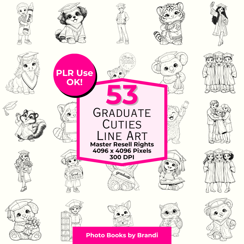Graduate Cuties Line Art