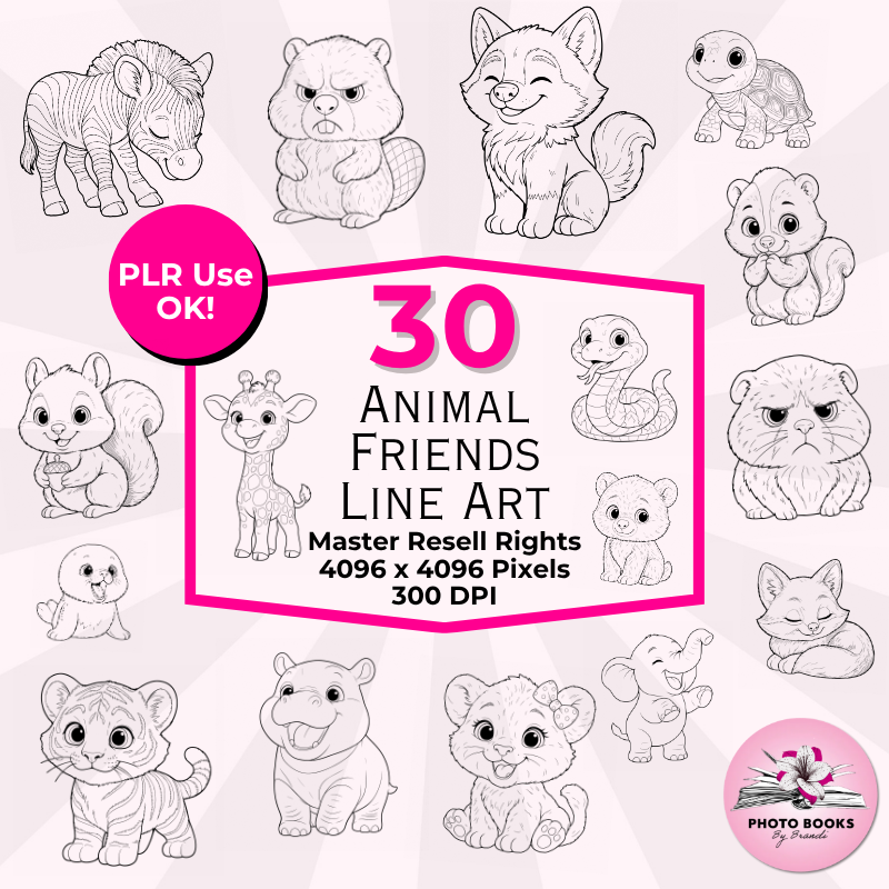 Animal Friends Line Art Listing