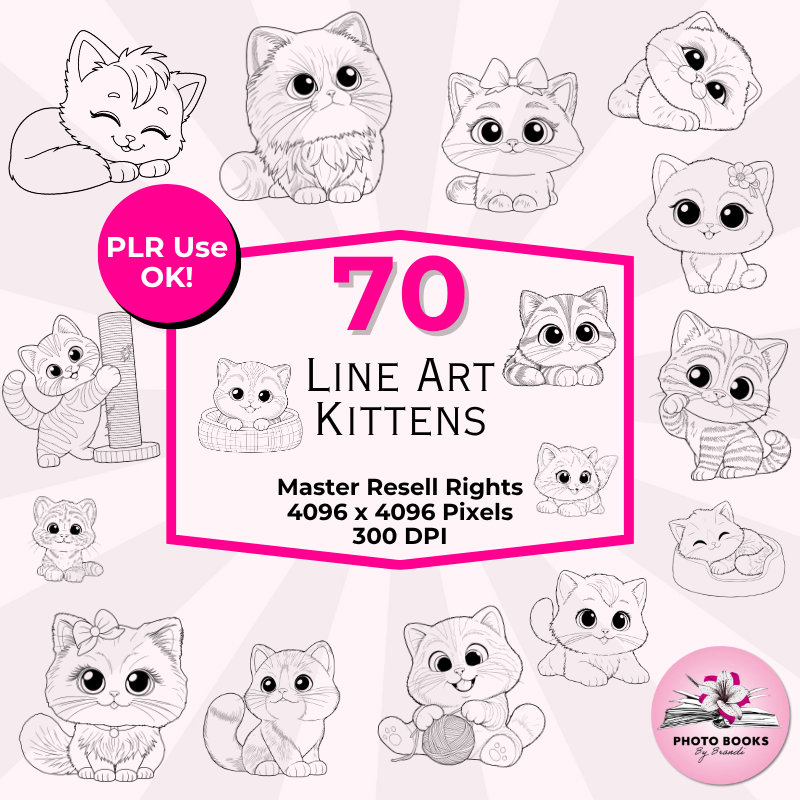 Kitten Line Art Listing
